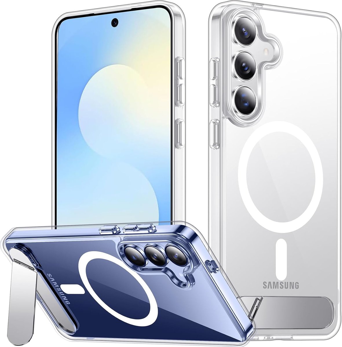 SPIDERCASE Magnetic Kickstand Case for Galaxy S25 FE — Clear