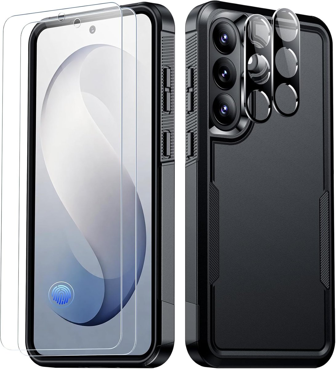 SPIDERCASE Rugged Case for Galaxy S26 FE with Screen & Lens Protectors — Black