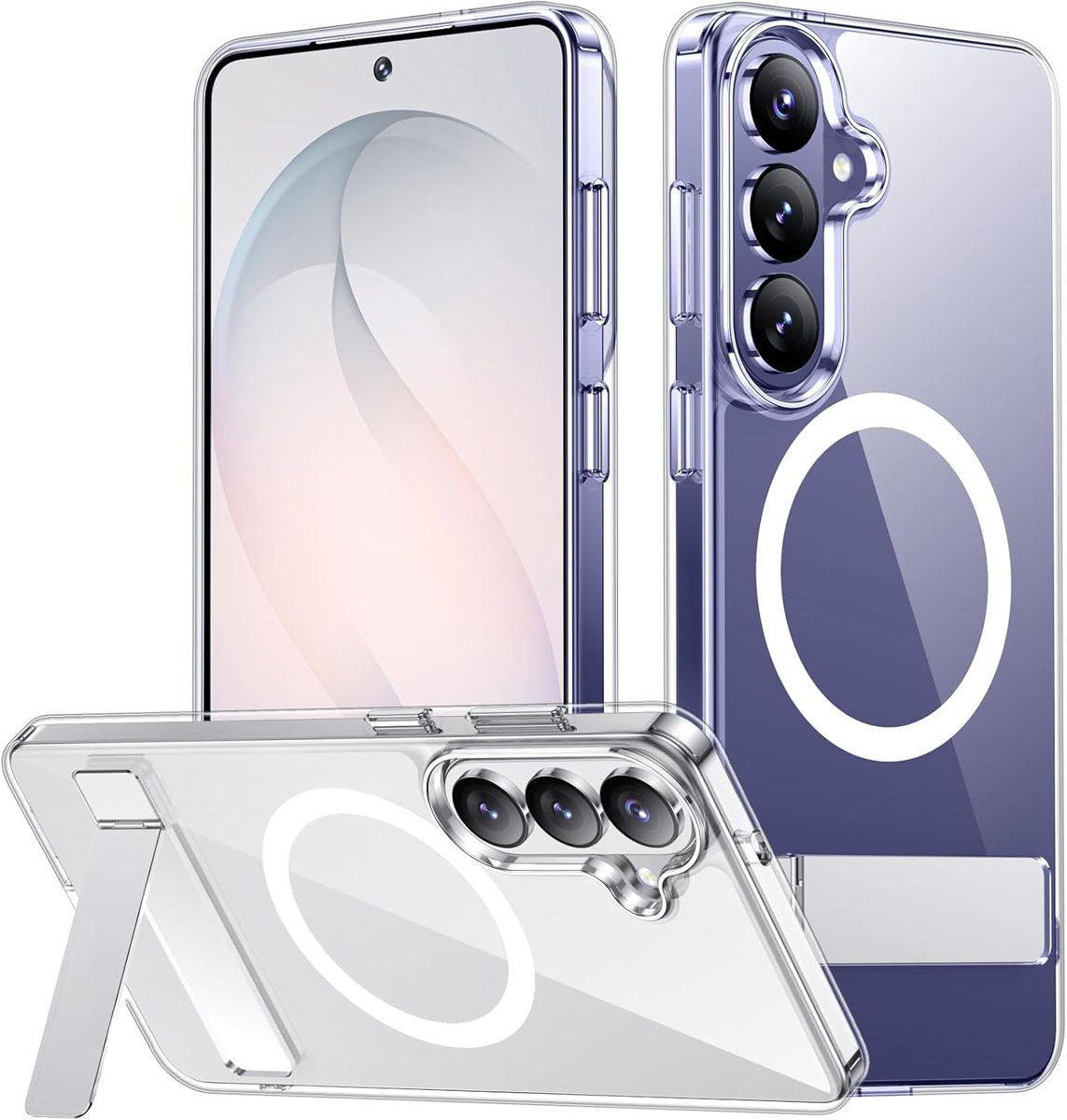 SPIDERCASE Magnetic Kickstand Case for Galaxy S26 Plus — Clear