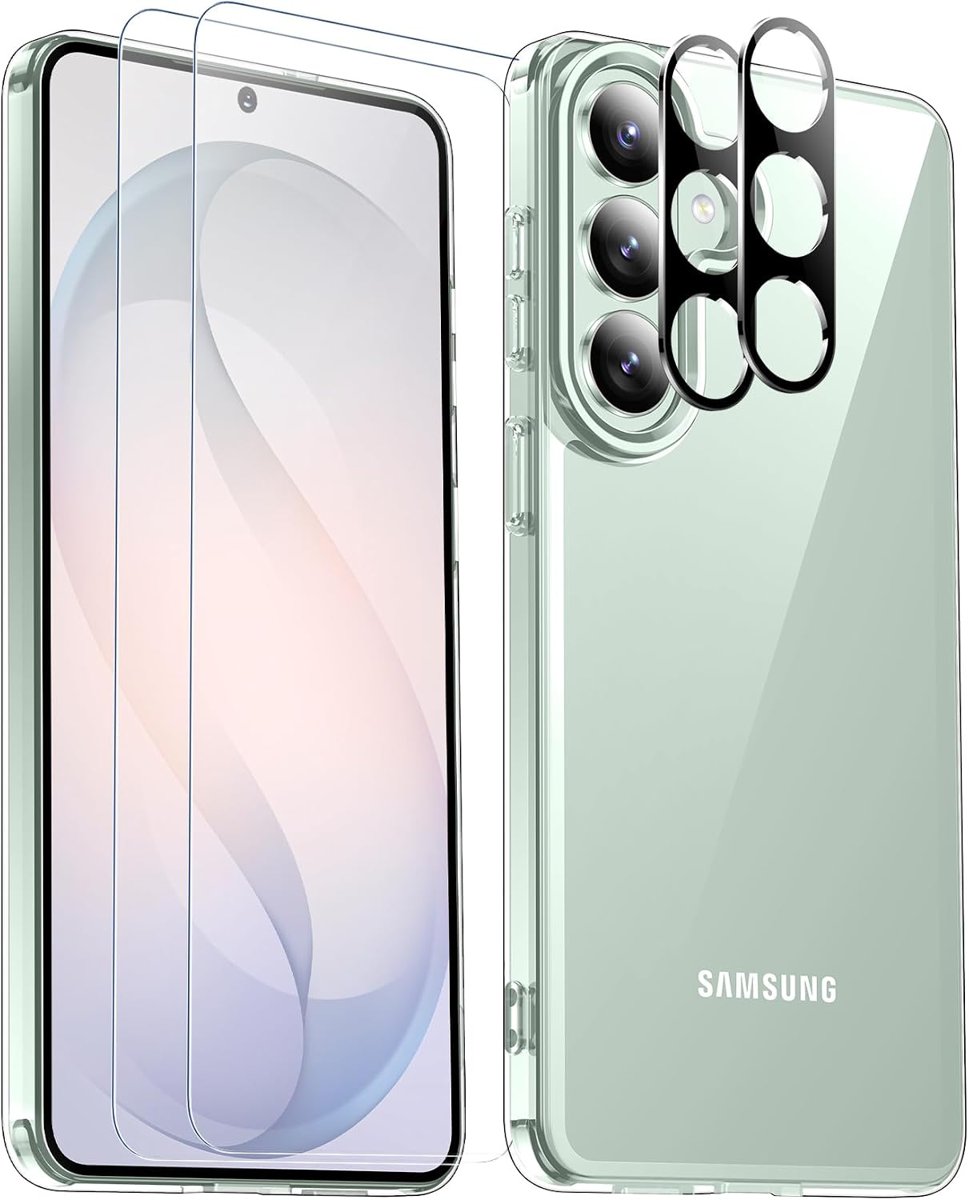SPIDERCASE Rugged Case for Galaxy S26 with Screen & Lens Protectors — Clear