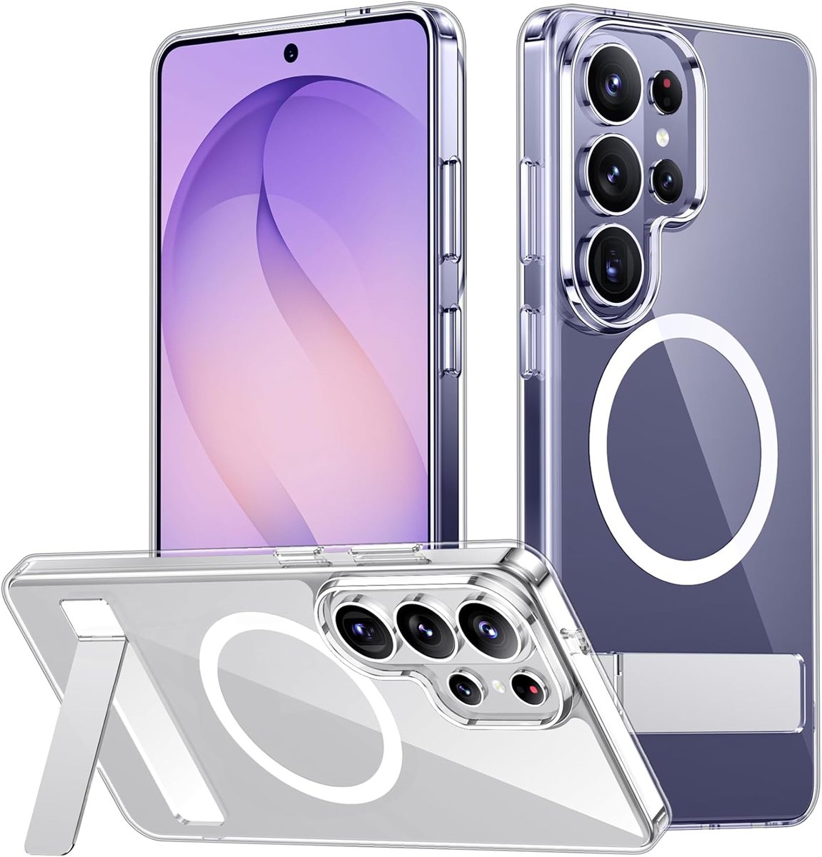 SPIDERCASE Magnetic Kickstand Case for Galaxy S26 Ultra — Clear