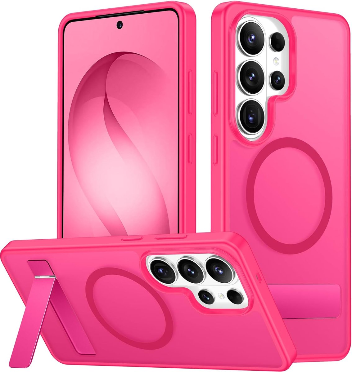 SPIDERCASE Magnetic Kickstand Case for Galaxy S26 Ultra — Rose Red