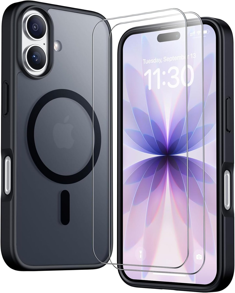 SPIDERCASE Magnetic Translucent Matte Case for iPhone 17 — Black
