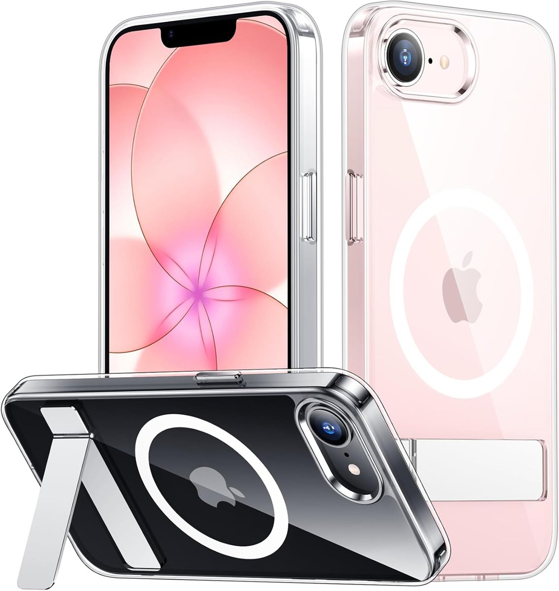 SPIDERCASE Magnetic Kickstand Case for iPhone 17e / 16e — Clear