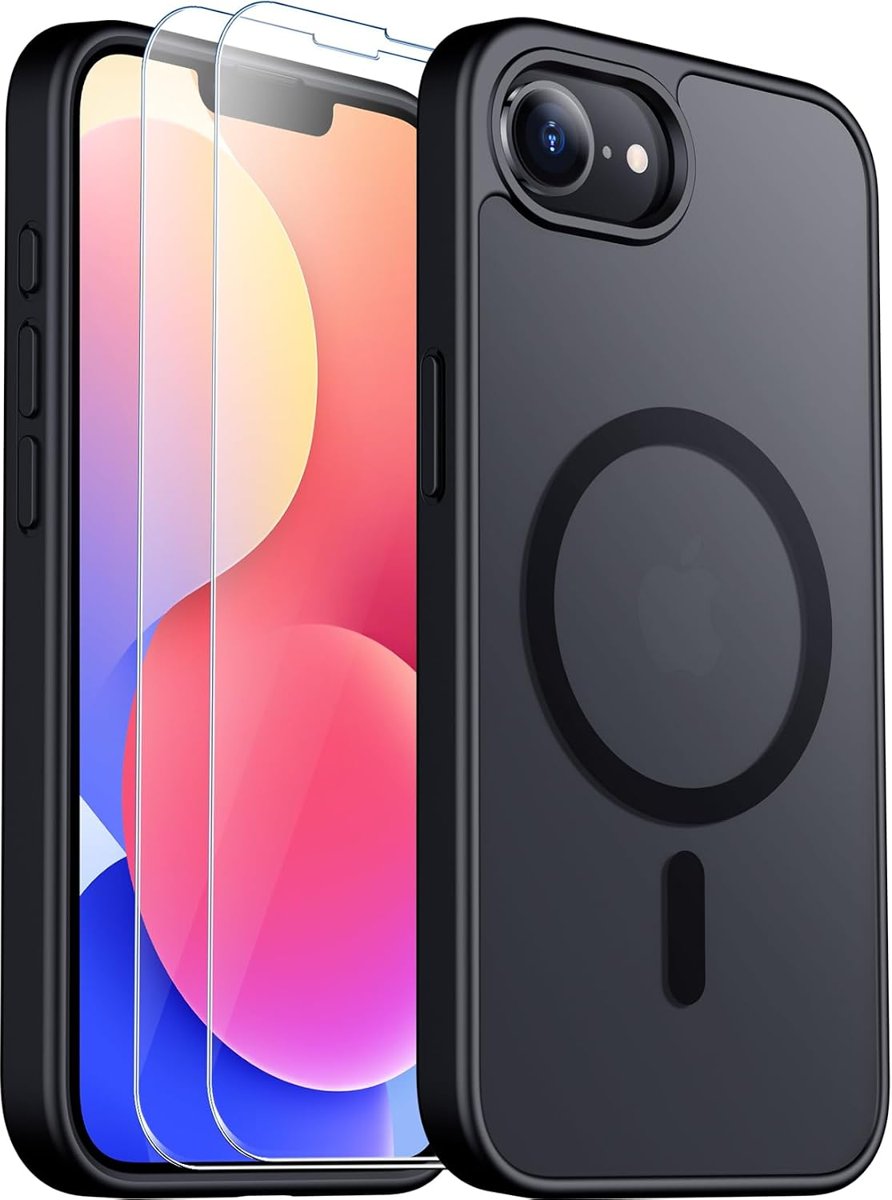 SPIDERCASE Magnetic Translucent Matte Case for iPhone 17e / 16e — Black