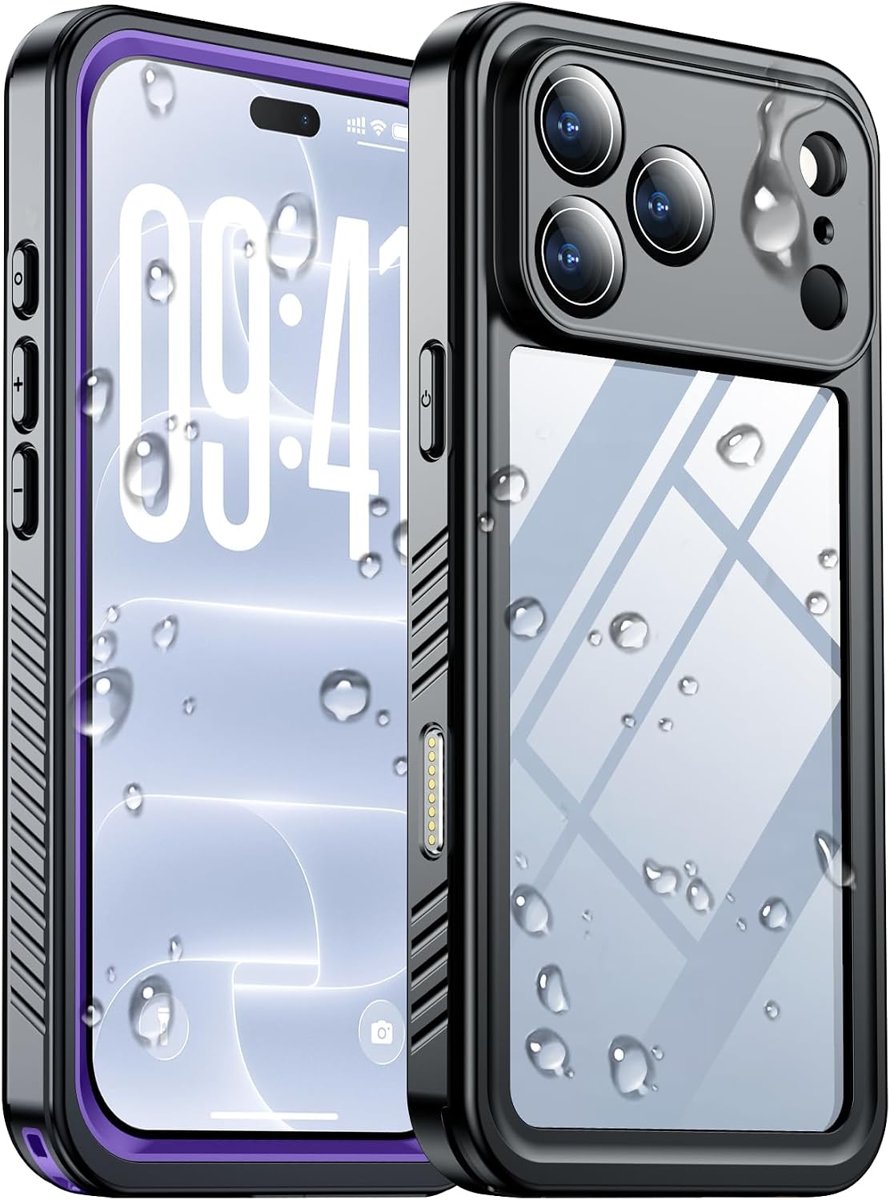 SPIDERCASE IP68 Waterproof Case for iPhone 18 Pro Max — Purple / Clear
